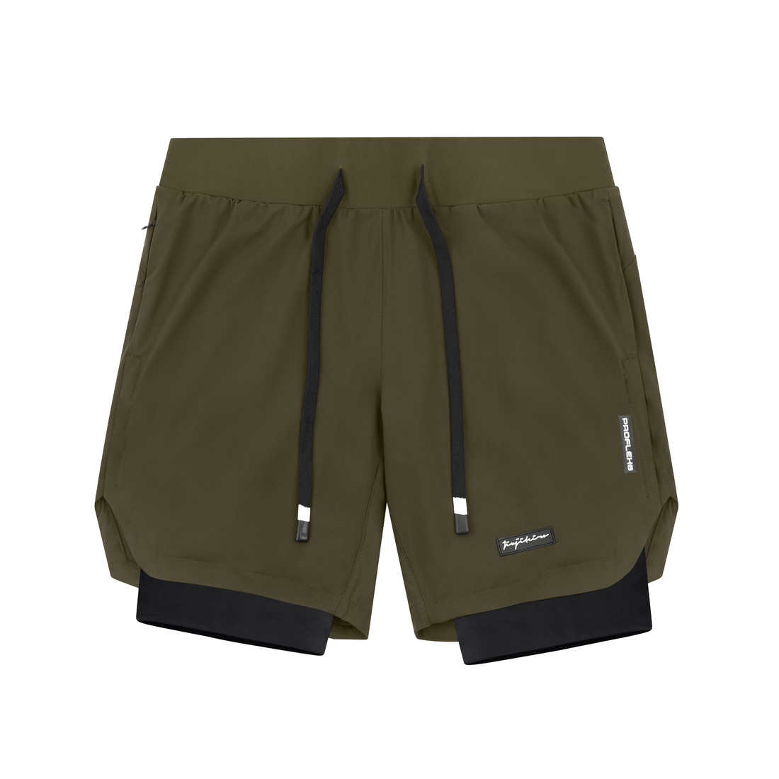 Jiujiteiro Pro 2-in-1 Liner Shorts Olive, front product view