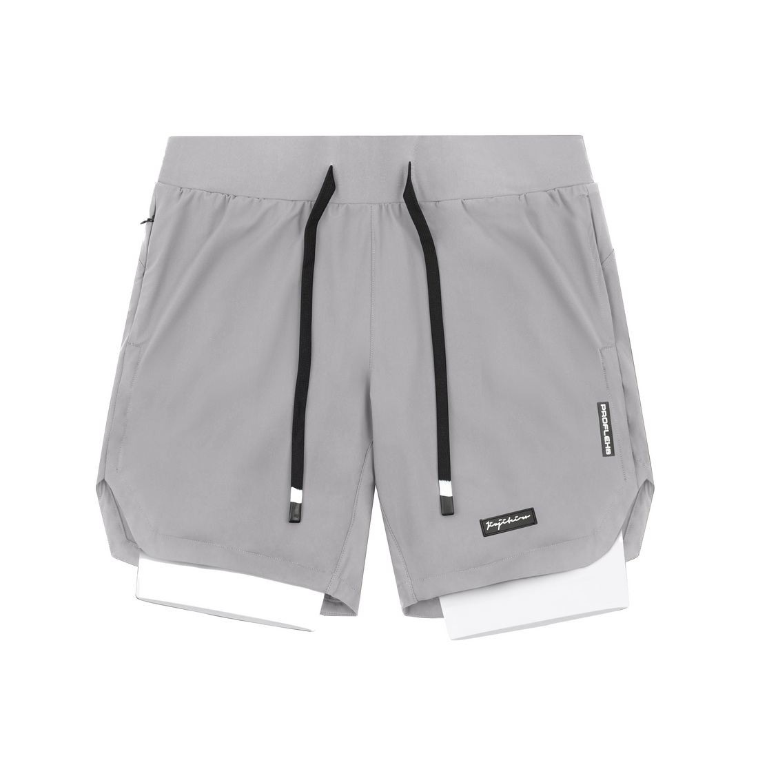 Jiujiteiro Pro 2-in-1 Liner Shorts Gray, front product view