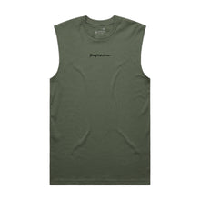 Load image into Gallery viewer, EMBROIDERED CUTOFF TANK OLIVE