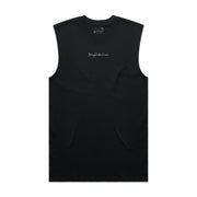 Embroidered Cutoff Tank Black