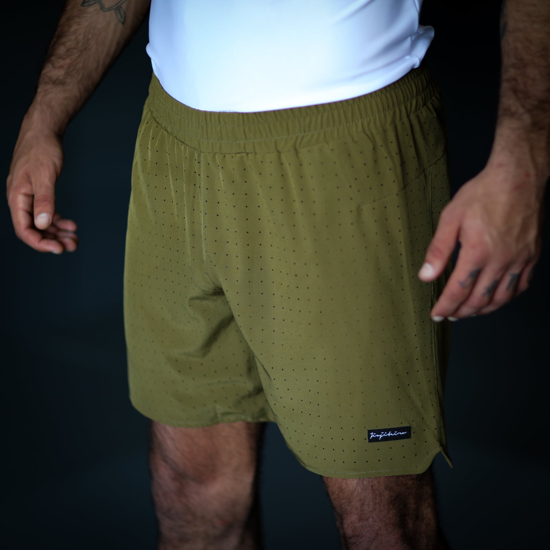 Jiujiteiro Core NO-GI Shorts Olive – Grappling shorts product view