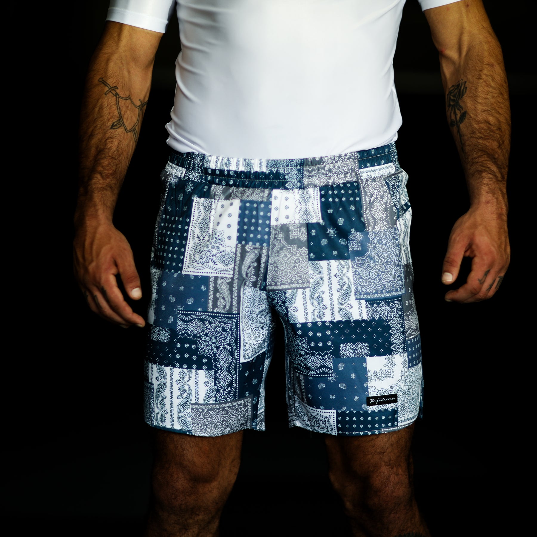 Jiujiteiro X-Train NO-GI Shorts Blue Paisley – MMA grappling shorts, submission wrestling
