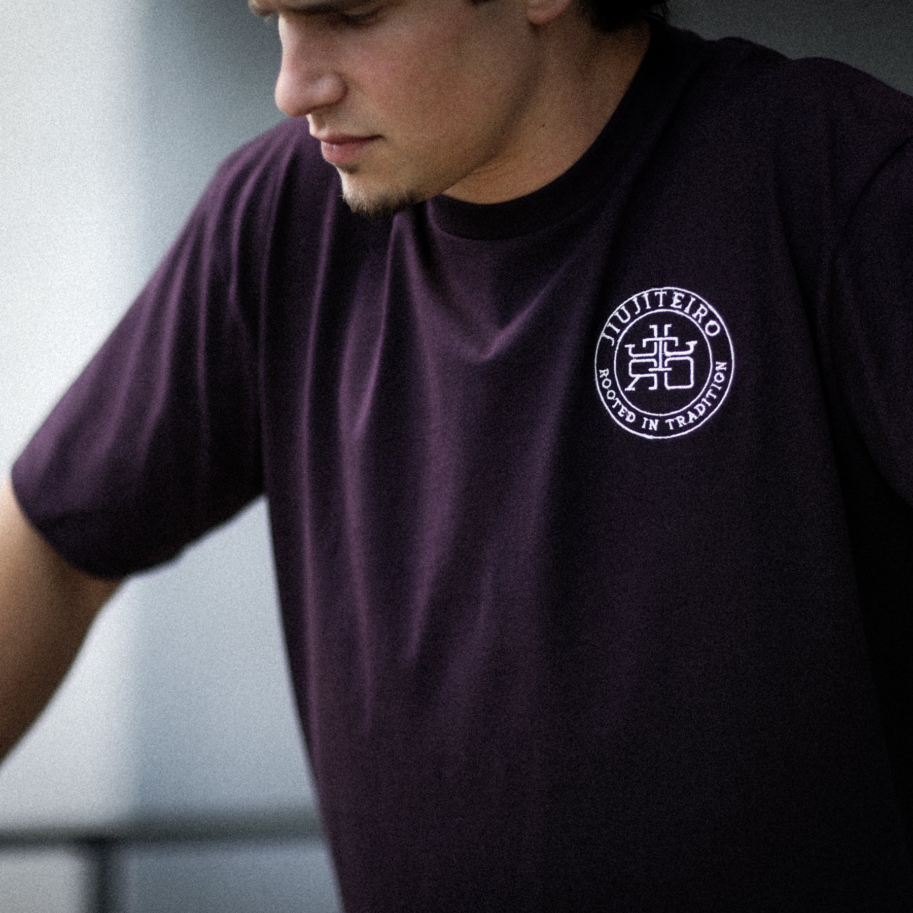 Jiujiteiro Rooted Heavyweight Embroidered Tee Crimson – Jiu jitsu tee