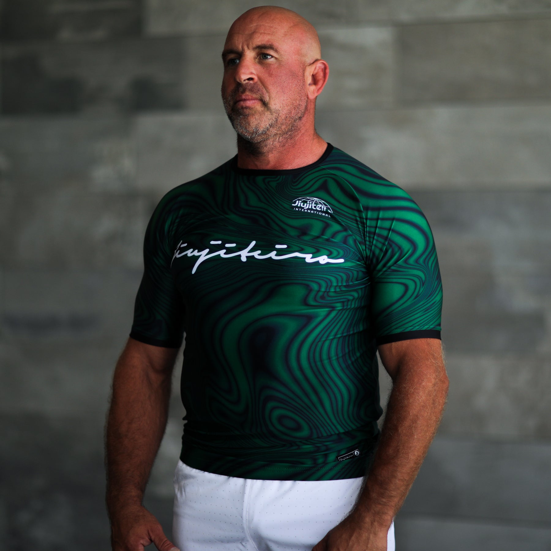 Jiujiteiro Ripple Green Pro Half Sleeve Rashguard – Grappling rashguard product view