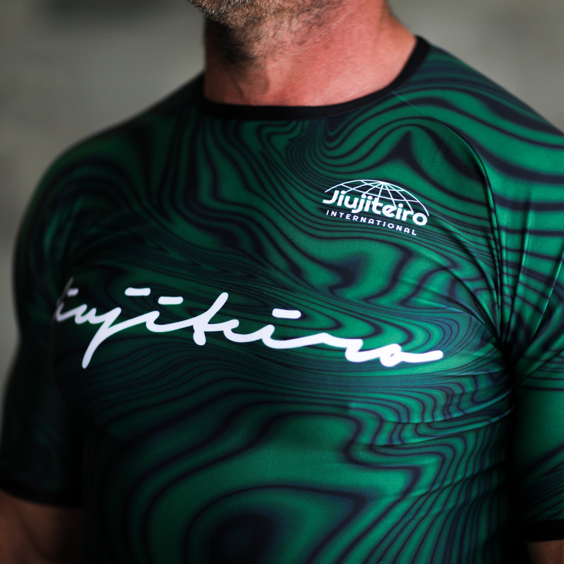 Jiujiteiro Ripple Green Pro Half Sleeve Rashguard – Compression rashguard for no-gi BJJ