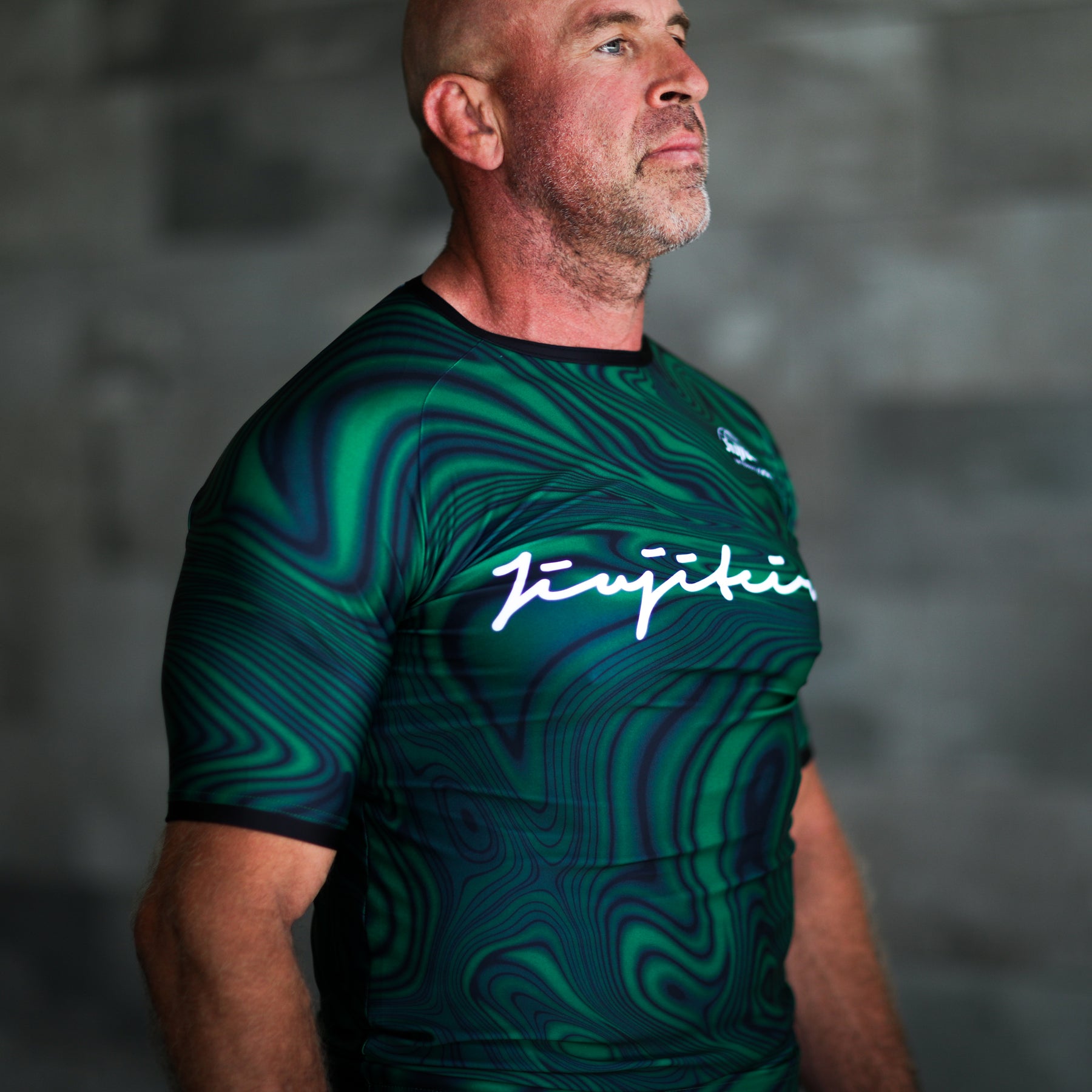 Jiujiteiro Ripple Green Pro Half Sleeve Rashguard – Grappling rashguard product view