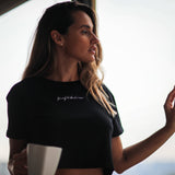 Jiujiteiro Womens Crop Embroidered Tee Black – BJJ t-shirt, jiu jitsu apparel
