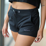 Jiujiteiro Womens Stride Shorts Black – BJJ lifestyle shorts, training shorts
