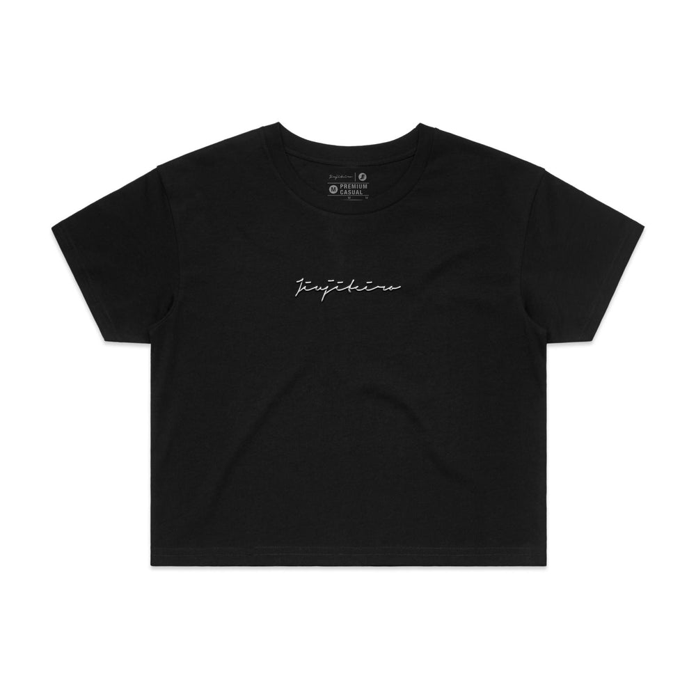 Jiujiteiro Womens Crop Embroidered Tee Black – Grappler tee, BJJ streetwear