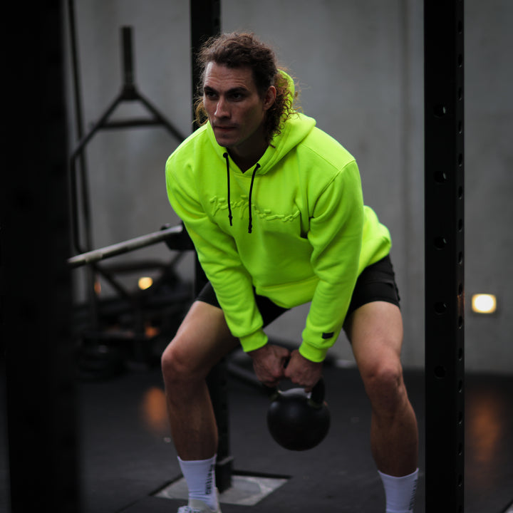EMBOSSED HOODIE NEON YELLOW