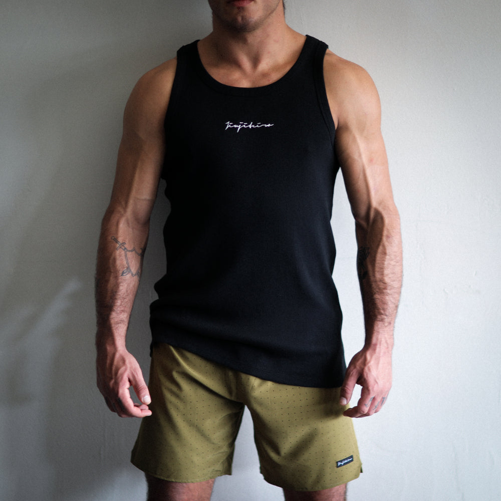 Jiujiteiro Pro Heavyweight Ribbed Tank Black – Grappler tank, BJJ apparel