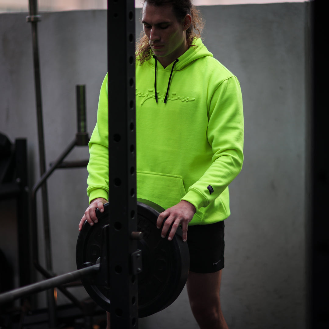EMBOSSED HOODIE NEON YELLOW