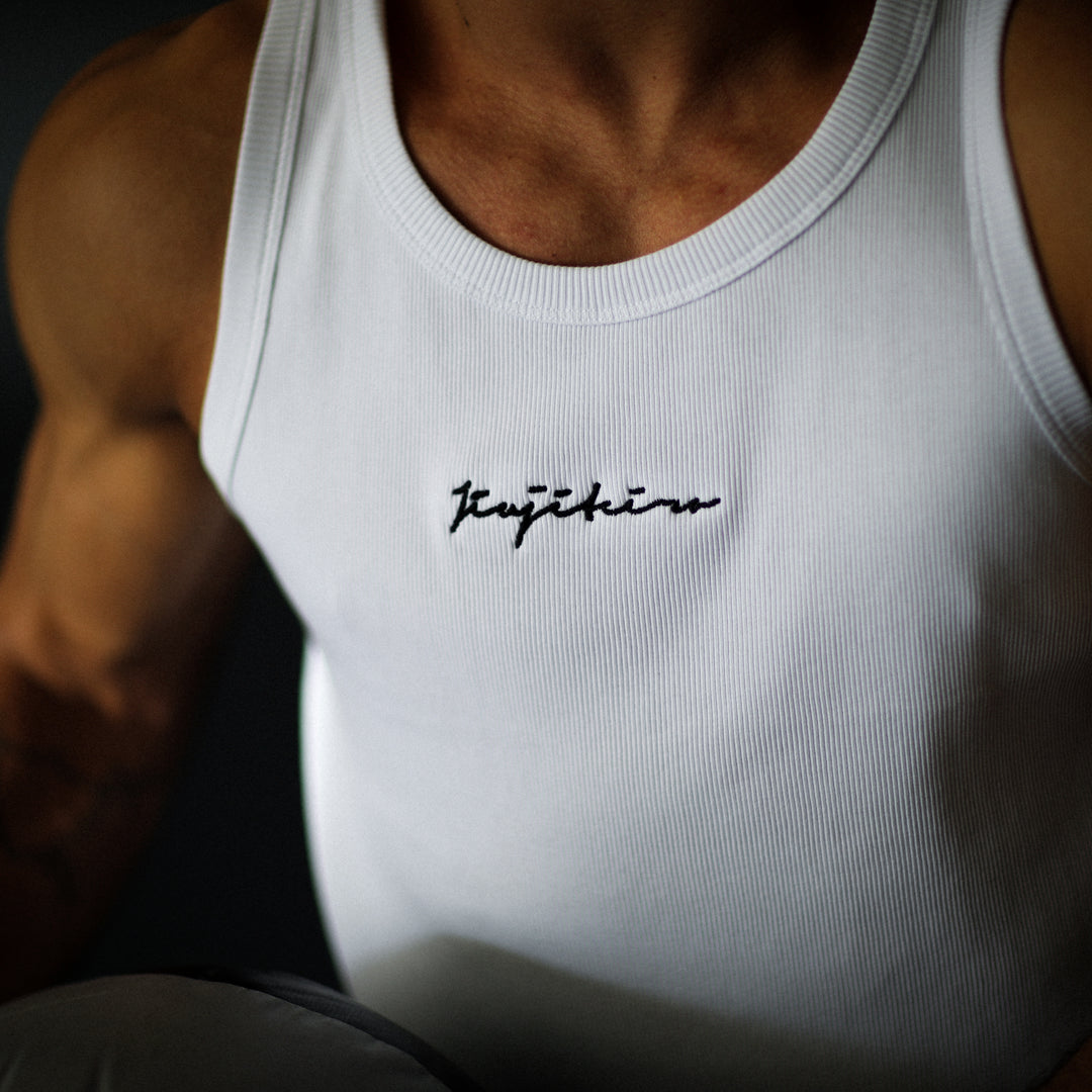 PRO HEAVYWEIGHT RIBBED TANK WHITE