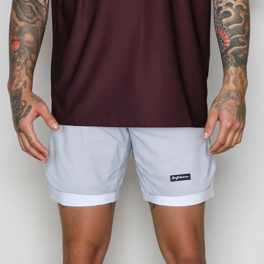 Jiujiteiro Pro 2-in-1 Liner Shorts Gray, off-mat training view