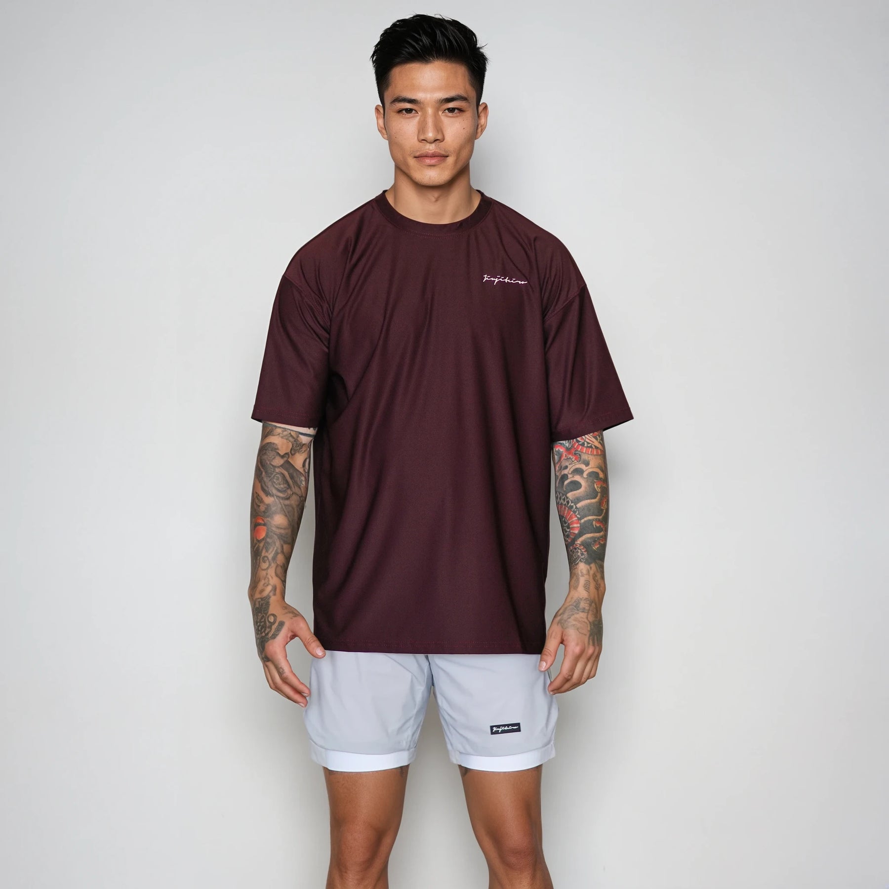 Jiujiteiro Oversized Pro Workout Shirt Maroon – Grappler apparel, BJJ streetwear