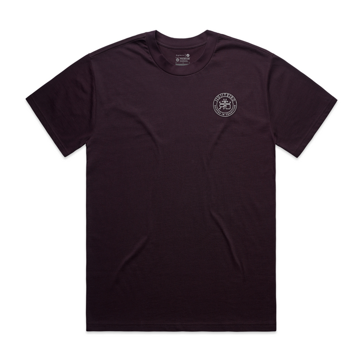 ROOTED HEAVYWEIGHT EMBROIDERED TEE CRIMSON