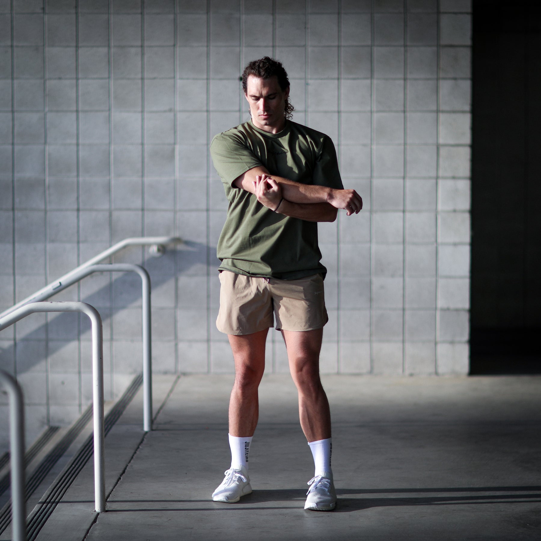 Jiujiteiro Pro Workout Shorts Khaki – Lifestyle shorts product view