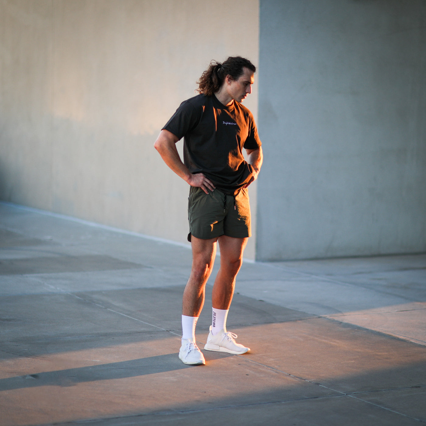 Jiujiteiro Pro Workout Shorts Olive – Lifestyle shorts product view