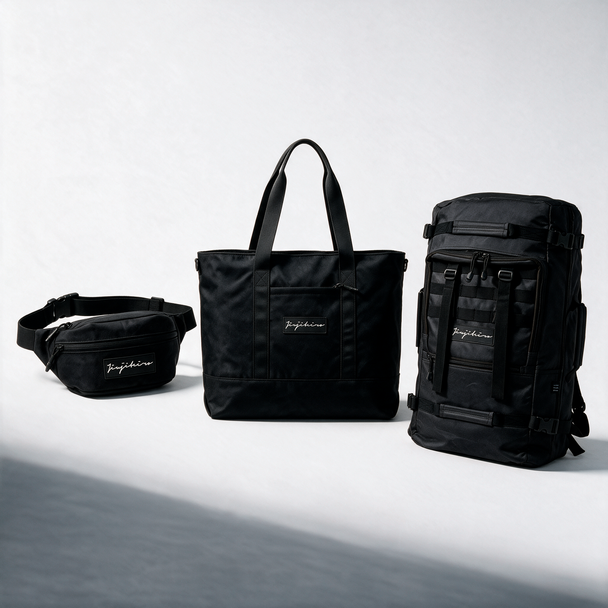 Black Range backpack, tote and waist bag