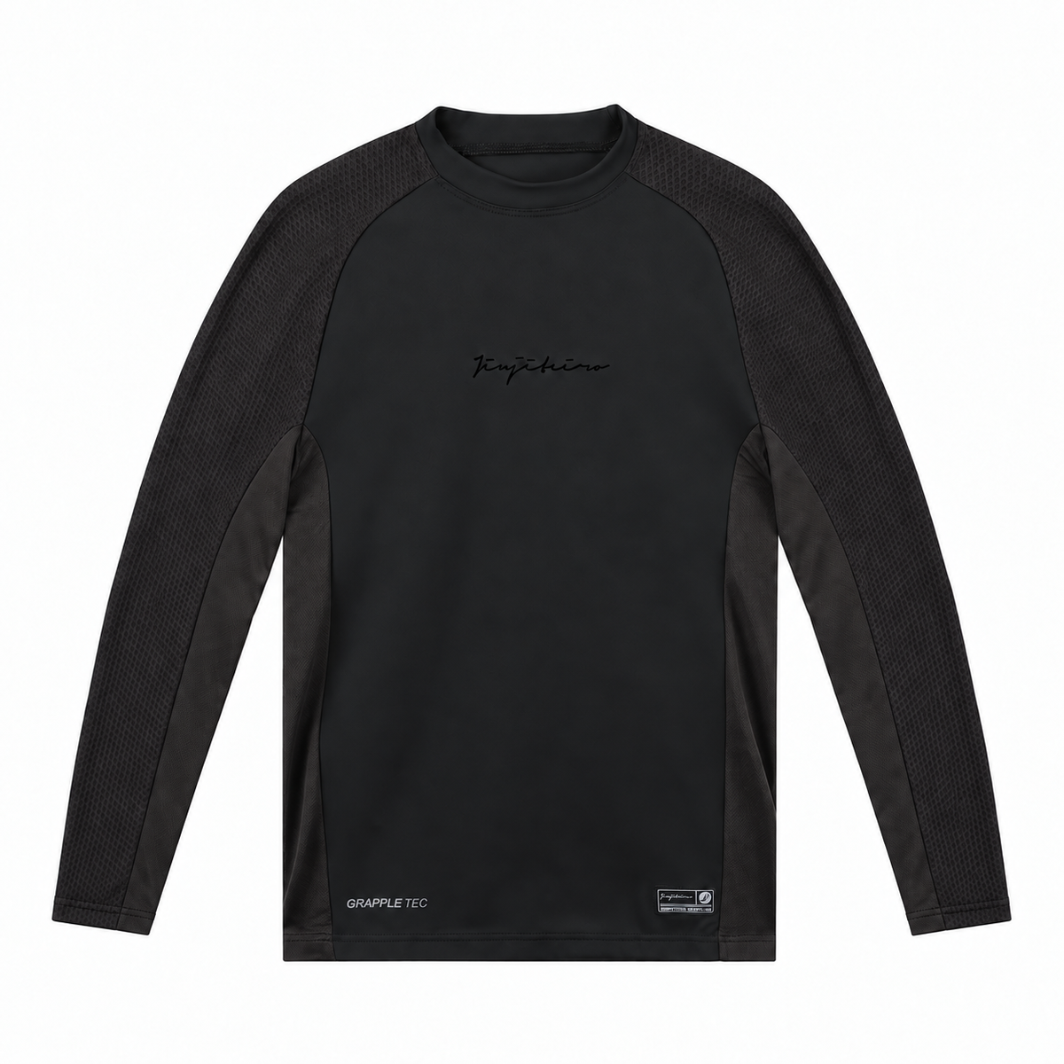 Jiujiteiro Pro Ranked Rashguard Black Long Sleeve flat lay