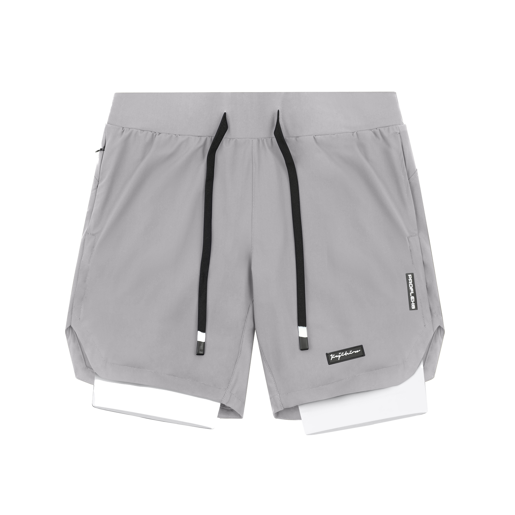 Jiujiteiro Pro 2-in-1 Liner Shorts Gray, front product view