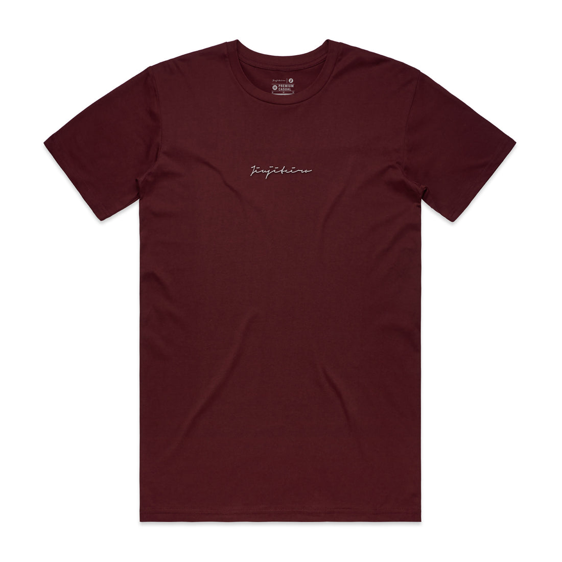 Jiujiteiro Pro Signature Heavyweight Embroidered Tee Burgundy – BJJ t-shirt, jiu jitsu apparel