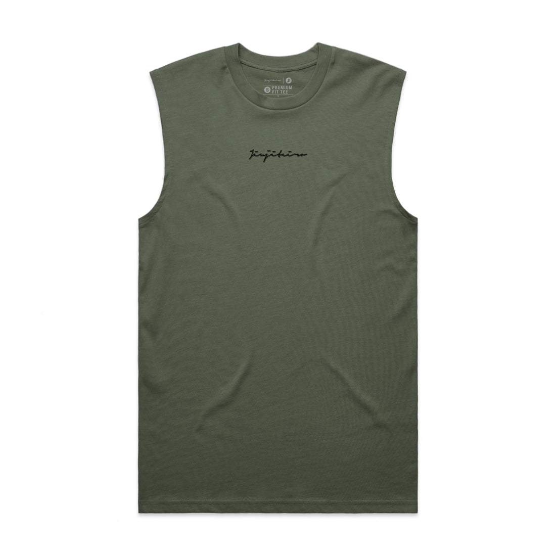 Jiujiteiro Embroidered Cutoff Tank Olive – BJJ tank top, training tank