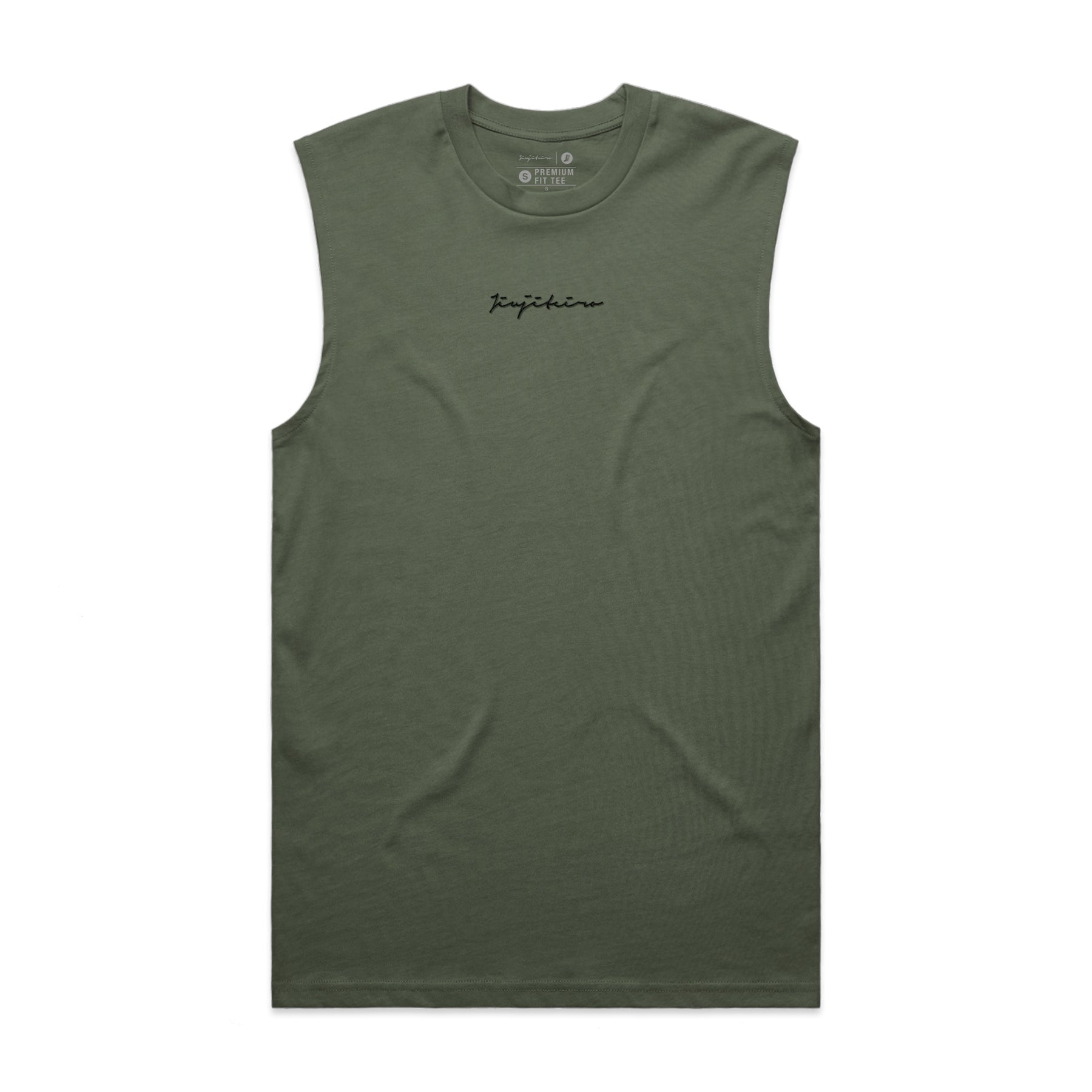 Jiujiteiro Embroidered Cutoff Tank Olive – BJJ tank top, training tank